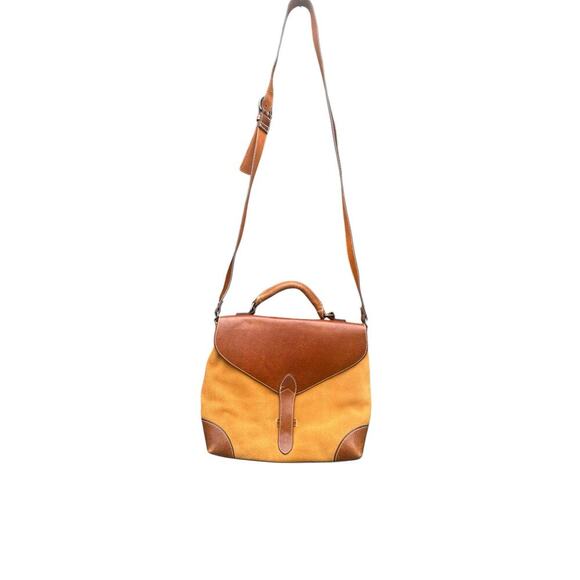 Most Wanted USA Leather yellow Suede Adjustable Strap Crossbody Cross Over Purse - Picture 3 of 8